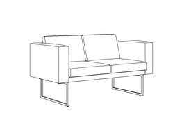 Two Place Seat-Seat / Arms Left & Right / Fully Upholstered