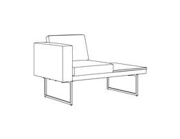 Two Place Seat-Table / One Arm Left-Table Right