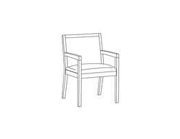 Open Arm Side Chair / Full Back