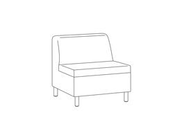 Straight Bariatric Lounge Section / Fully Upholstered