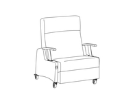 Bariatric Three Position Recliner / Drop Down Arm w/ Urethane Task Arm Cap
