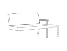 Two Place Add-A-Seat / Urethane Arms / Accepts Table On Right