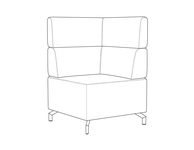 Square Corner Lounge Section / High Back