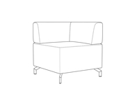 Square Corner Lounge Section / Low Back