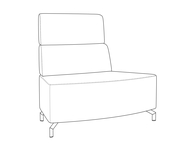 Inverted Curved Corner Lounge Section / High Back