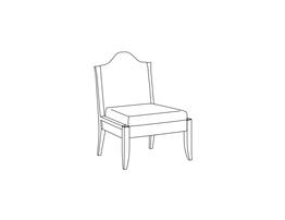 Queen's Armless Lounge Chair / Camel Back