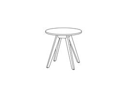 Round End Table w/ Wood Base