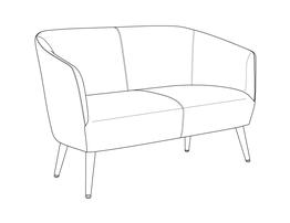 Two Place Sofa / Fully Upholstered