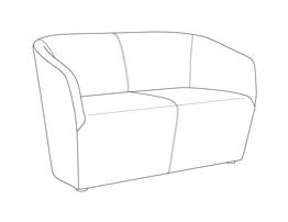 Two Place Sofa / Fully Upholstered