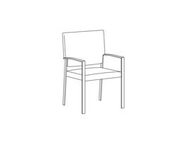 High Back Side Chair Powder Coated