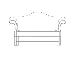 Two Place Sofa / Straight Fluted Leg