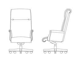 High Back Judges Chair / Exposed Wood Upholstered Arm
