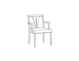 Stacking Open Arm Side Chair / Vertical Design Slat Back